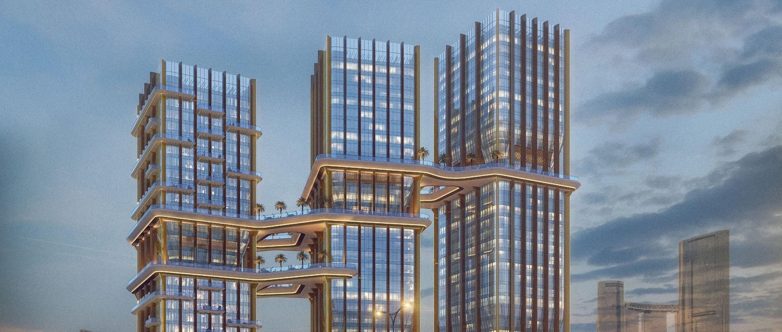 Radiant Bridges Towers on Al Reem Island Abu Dhabi showcasing modern mixed‑use architecture with canal‑view luxury living and Grade‑A offices.